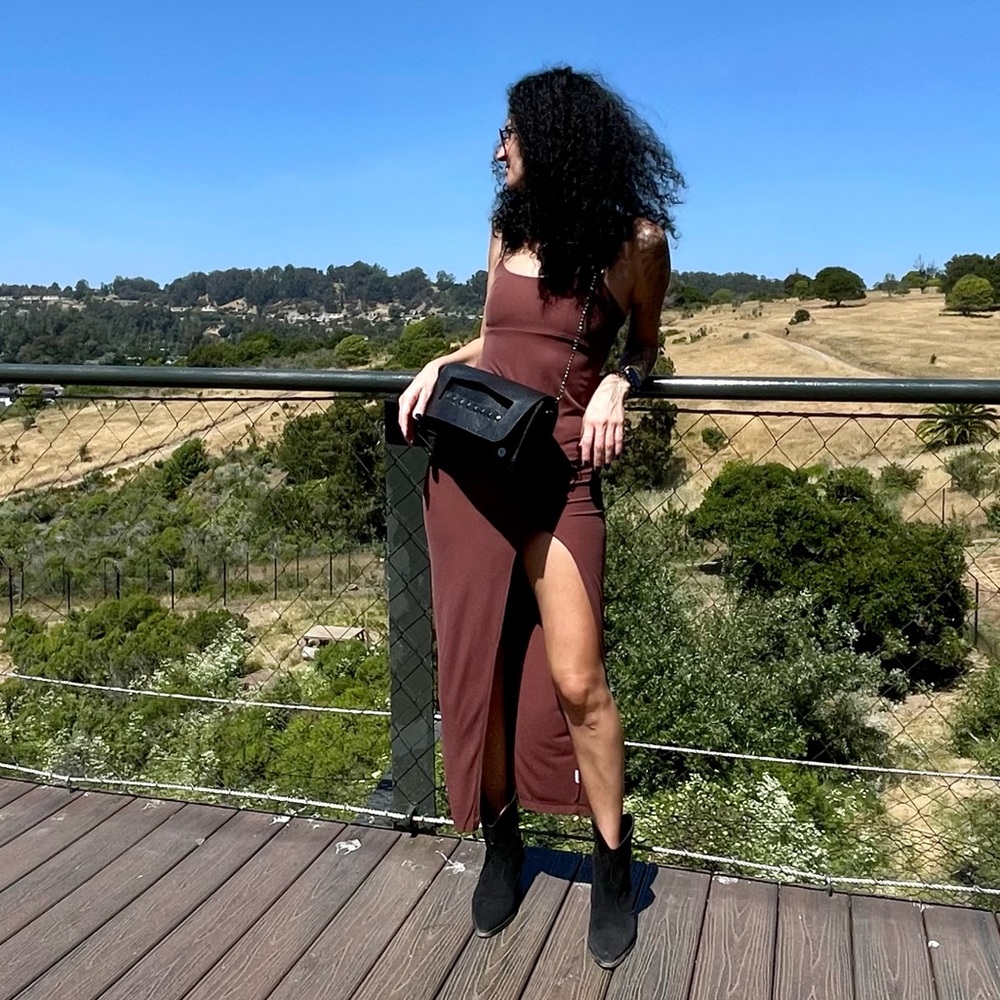 Sexy & Elegant Brown Sleeveless Dress
